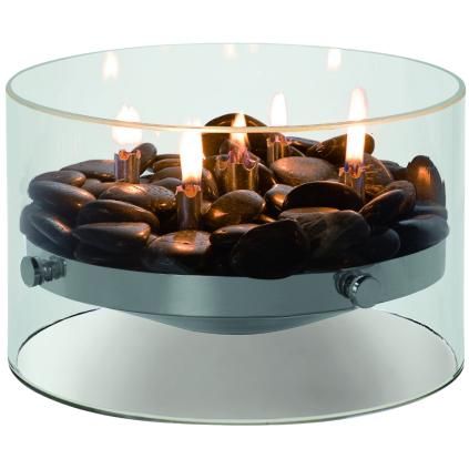 Öllampe FIRE 23 cm, Tisch, silber, Philippi