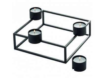 Teelichthalter CUBO 20 cm, schwarz, Philippi