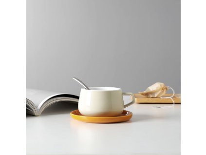 Teetasse mit Untertasse ELLA CLASSIC, 250 ml, gelb, Viva Scandinavia