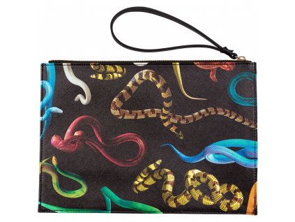 Kosmetiktasche TOILETPAPER SNAKES 28 x 20 cm, schwarz, Seletti