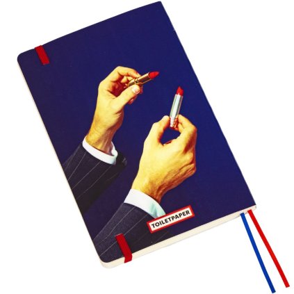 Notizbuch TOILETPAPER LIPSTICKS 21 x 14 cm, blau, Seletti