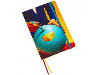 Notizbuch TOILETPAPER GLOBE 21 x 14 cm, blau, Seletti