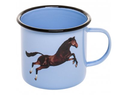 Becher TOILETPAPER HORSE 10 cm, blau, Emaille, Seletti