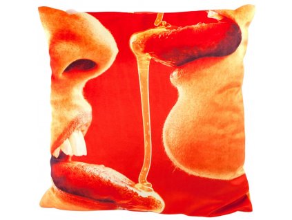 Deko Kissen TOILETPAPER HONEY 50 x 50 cm rot, Seletti