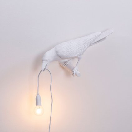 Wandlampe BIRD LOOKING LEFT 33 cm, weiß, Seletti