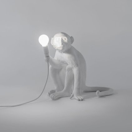 Tischlampe MONKEY SITTING 32 cm, weiß, Seletti