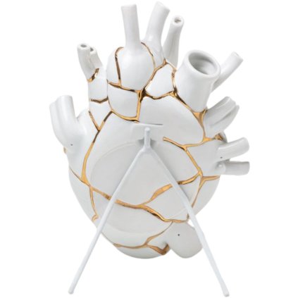 Vase KINTSUGI LOVE IN BLOOM 25 cm, weiß, Seletti