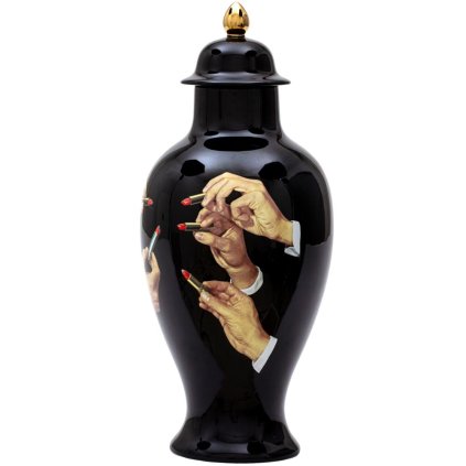 Vase TOILETPAPER LIPSTICKS 46,5 cm, schwarz, Seletti