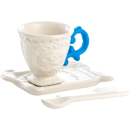 Kaffeetasse mit Untertasse und Löffel I-WARES, hellblau, Seletti