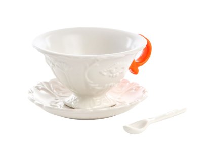 Teetasse mit Untertasse und Löffel I-WARES, orange, Seletti