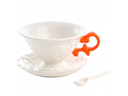 Teetasse mit Untertasse und Löffel I-WARES, orange, Seletti