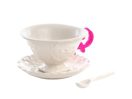 Teetasse mit Untertasse und Löffel I-WARES, Fuchsia, Seletti