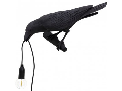 Wandlampe BIRD LOOKING LEFT 33 cm, schwarz, Seletti