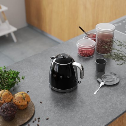 Wasserkocher 50'S STYLE MINI KLF05BLEU, 800 ml, schwarz, Smeg