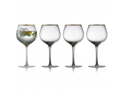 Gin Tonic Glas PALERMO GOLD, 4er-Set, 650 ml, Lyngby Glas