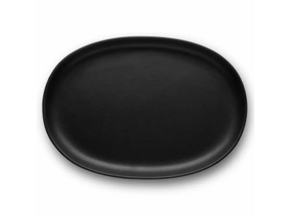 Speiseteller NORDIC KITCHEN 26 cm, oval, schwarz, Steinzeug, Eva Solo