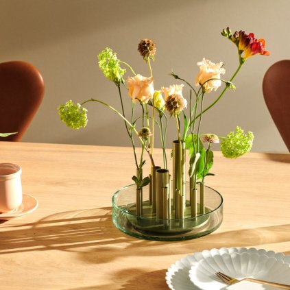 Vase IKERU 19 cm, grün, Glas, Fritz Hansen