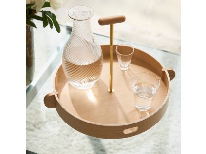 Serviertablett JH TRAY 38 cm, braun, Holz, Fritz Hansen