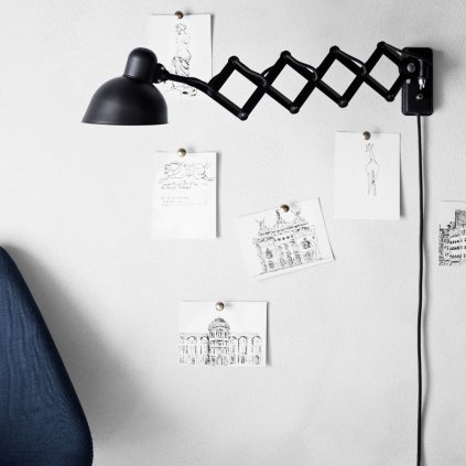 Wandlampe KAISER IDELL 16 cm, schwarz, Fritz Hansen