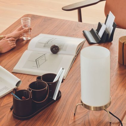 Tischlampe PM-02 31 cm, Weiß/Messing, Fritz Hansen