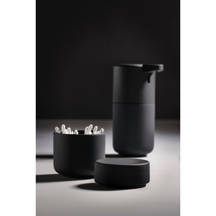 Wattepadspender UME 10 cm, schwarz, Keramik, Zone Dänemark