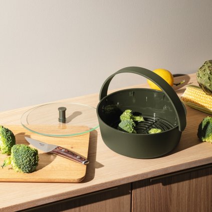 Dampfgarer Mikrowelle GREEN TOOL 2 l, grün, Glas/Kunststoff, Eva Solo