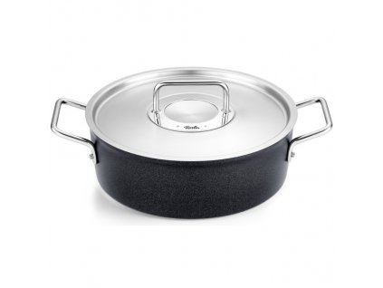 Kochtopf Bratentopf niedrig ADAMANT 24 cm, schwarz, Aluminium, Fissler