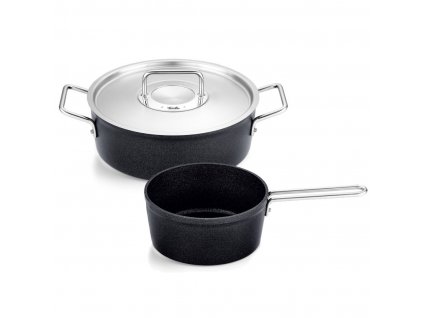 Kochtopfset ADAMANT, 2-teilig, schwarz, Aluminium, Fissler