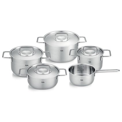 Kochtopfset PURE, 5-teilig, Silber, Edelstahl, Fissler