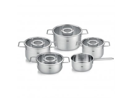 Kochtopfset PURE, 5-teilig, Silber, Edelstahl, Fissler