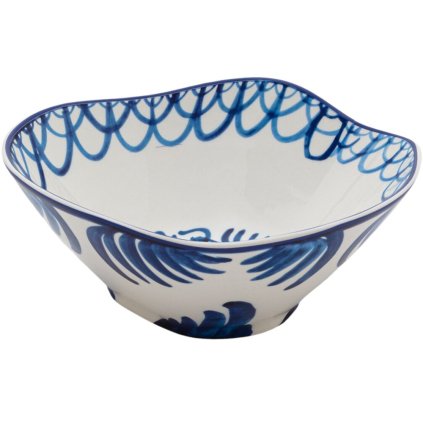 Servierschale DIESEL CLASSICS ON ACID PAJARO 18 cm, weiß/blau, Porzellan, Seletti