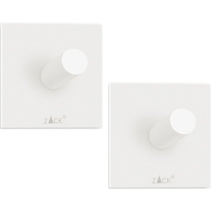 Handtuchhaken 4 cm, 2er-Set, weiß, Edelstahl, Zack