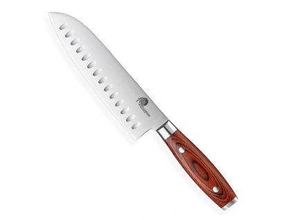 Santoku Messer GERMAN PAKKA WOOD 18 cm, braun, Dellinger