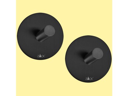 Handtuchhaken 4,5 cm, 2er-Set, schwarz, Edelstahl, Zack