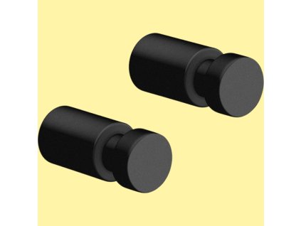 Handtuchhaken AIVO 3,5 cm, 2er-Set, schwarz, Edelstahl, Zack