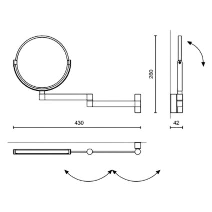 Kosmetikspiegel LINEA 18 cm, poliert, Edelstahl, Zack