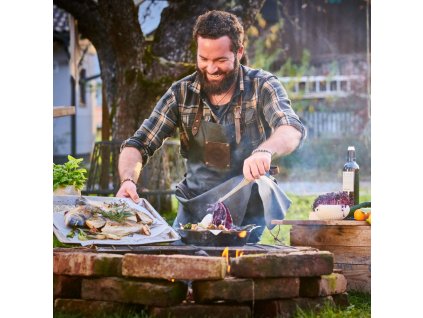 Grill Kochschürze 95 cm, schwarz, Leder, F.DICK