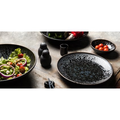 Servierschale BLACK PEARL 28 cm, 1,5 l, schwarz, keramik, MIJ