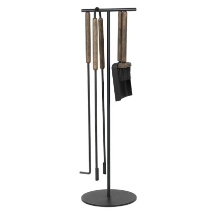 Kaminbesteck Set ASHI, 5-teilig, braun, Blomus