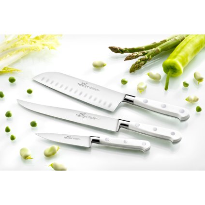 Chefmesser Kochmesser TOQUE 20 cm, Edelstahlnieten, weiß, Lion Sabatier
