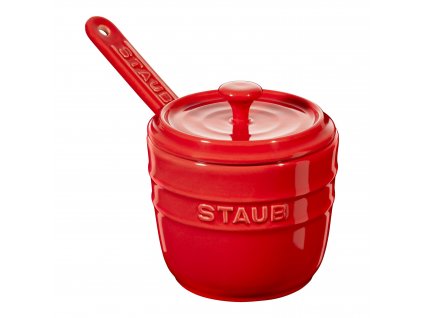 Zuckerdose 250 ml, rot, Keramik, Staub