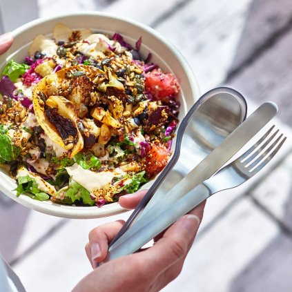 Besteckset, 3-teilig, mit Etui, Edelstahl, Black+Blum