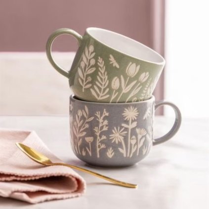 Tasse IN THE MEADOW 400 ml, grün, Steingut, Mason Cash