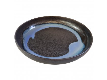 Speiseteller BLUE BLUR 22 cm, hoher Rand, blau, Keramik, MIJ