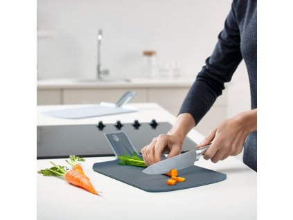 Schneidebrett CHOP2POT 981003 38 x 21 cm, 2er-Set, blau, Kunststoff, Joseph Joseph