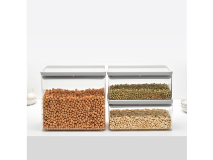 Vorratsdose TASTY PLUS, 3er-Set, hellgrau, Brabantia