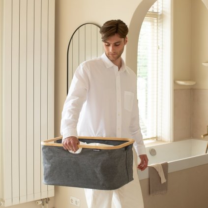 Wäschekorb 40 l, Pepper Black, Stoff, Brabantia