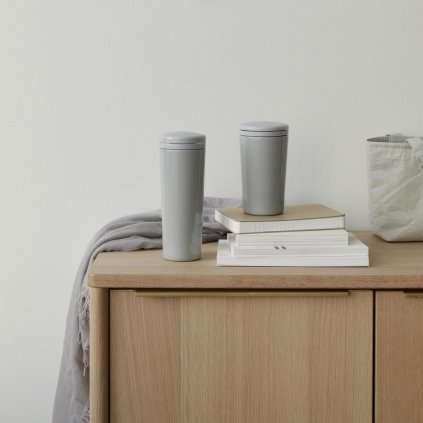Thermobecher CARRIE 400 ml, hellgrau, Edelstahl, Stelton