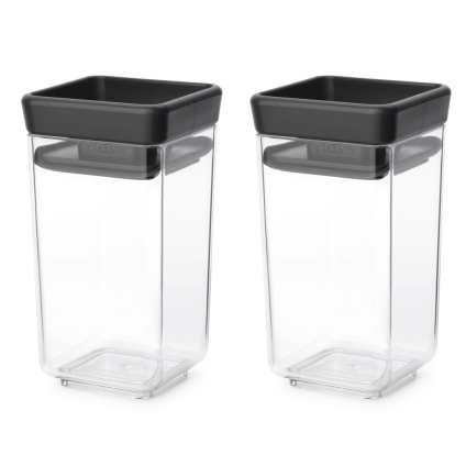 Vorratsdose TASTY PLUS 150 ml, 2er-Set, dunkelgrau, Brabantia