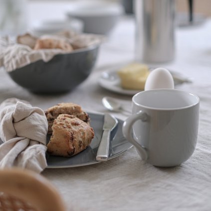 Speiseteller EMMA 22 cm, 2er-Set, grau, Steingut, Stelton